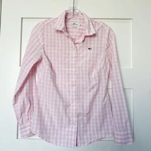 Vineyard Vines Pink Gingham Plaid Button Down